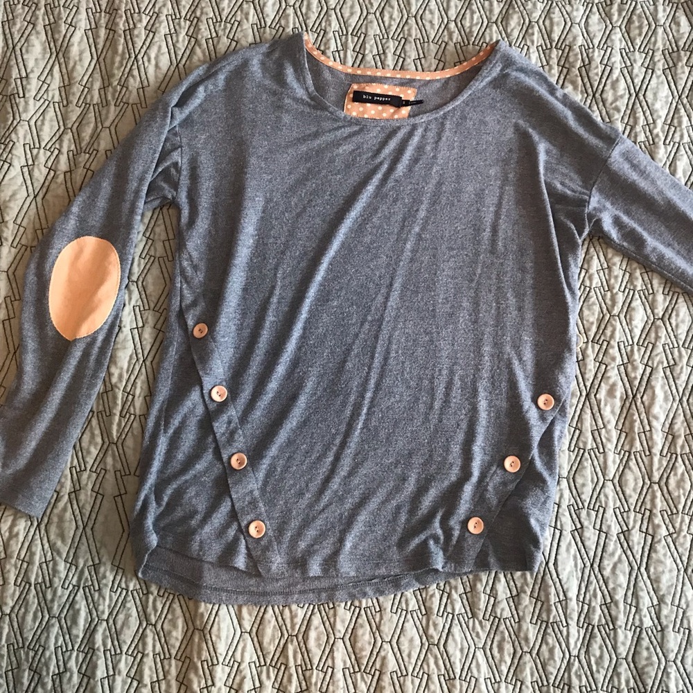 Blu Pepper Elbow Patch Sweater